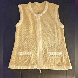 Blue Willi's Cream Textured Knit Vest: Small